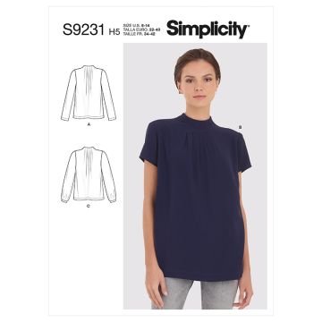 Simplicity Sewing Pattern 9231 (H5) - Misses Blouses 6-14 S9231H5 6-14