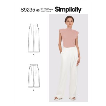 Simplicity Sewing Pattern 9235 (H5) - Misses Pants 6-14 S9235H5 6-14