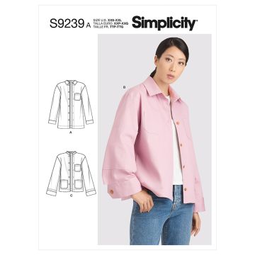 Simplicity Sewing Pattern 9239 (A) - Misses Jackets XXS-XXL S9239A XXS-XXL