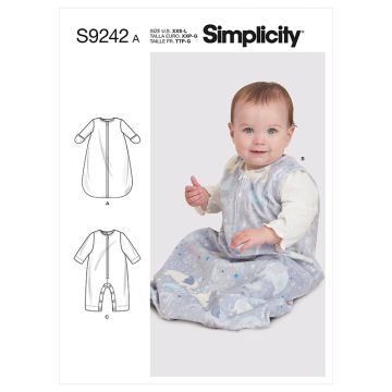 Simplicity Sewing Pattern 9242 (A) - Babies Layette XXS-L S9242A XXS-L
