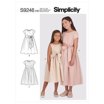 Simplicity Sewing Pattern 9246 (HH) - Childrens & Girls Dresses Age 3-6 S9246HH 3-6