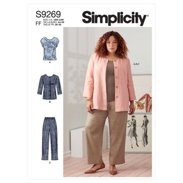 Simplicity Sewing Pattern 9269 (GG) - Womens Jacket Top & Pants 26-32 S9269GG 26W-32W