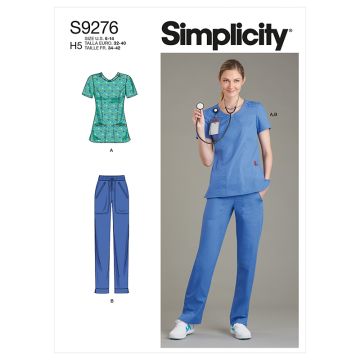 Simplicity Sewing Pattern 9276 (H5) - Misses Scrubs 6-14 S9276H5 6-14