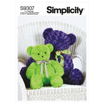 Simplicity Sewing Pattern 9307 (OS) - Plush Bears One Size S9307OS One Size