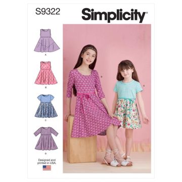 Simplicity Sewing Pattern 9322 (CCE) - Childrens Dresses Age 3-6 SS9322CCE 3-6
