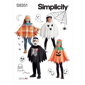Simplicity Sewing Pattern 9351 (A) - Childrens Poncho Costume S-L SS9351A S-L