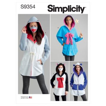 Simplicity Sewing Pattern 9354 (A) - Misses Costume Masks & Hat XS-XL SS9354A XS-XL