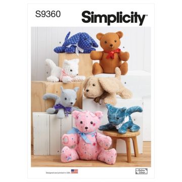 Simplicity Sewing Pattern 9360 (OS) - Plush Animals One Size SS9360OS One Size