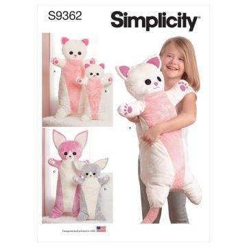 Simplicity Sewing Pattern 9362 (OS) - Animal Plush Body Pillows One Size SS9362OS One Size