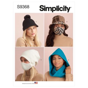 Simplicity Sewing Pattern 9368 (AA) - Hat & Mask Sets S-XL SS9368A S-XL