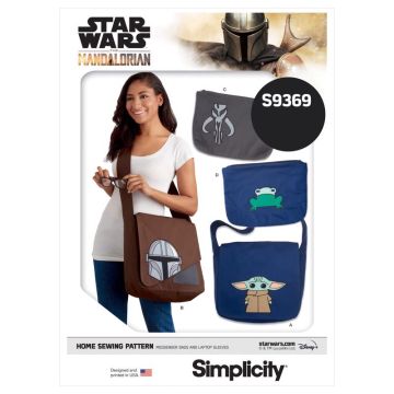 Simplicity Sewing Pattern 9369 (OS) - Messenger Bags & Laptop Sleeves S-XL SS9369OS S-XL