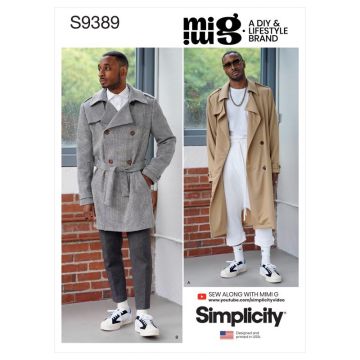 Simplicity Sewing Pattern 9389 (AA) - Mens Trench Coat 34-42 SS9389AA 34-42