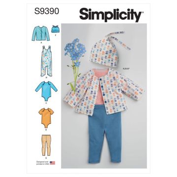 Simplicity Sewing Pattern 9390 (A) - Babies Knit Layette XXS-L SS9390A XXS-L