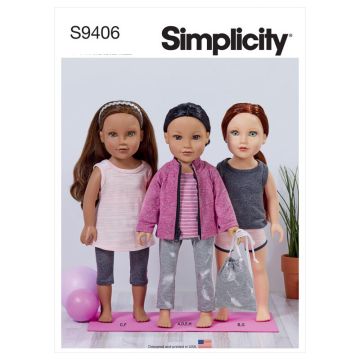Simplicity Sewing Pattern 9406 (OS) - 18" Doll Clothes One Size SS9406OS 