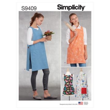 Simplicity Sewing Pattern 9409 (A) - Misses Aprons XS-XL SS9409A XS-XL