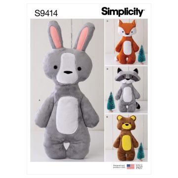 Simplicity Sewing Pattern 9414 (OS) - Stuffed Animals One Size SS9414OS One Size