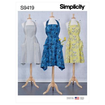 Simplicity Sewing Pattern 9419 (A) - Misses Aprons XS-XL SS9419A XS-XL