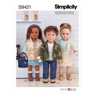 Simplicity Sewing Pattern 9421 (OS) - 18" Doll Clothes One Size SS9421OS 