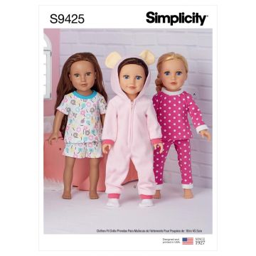 Simplicity Sewing Pattern 9425 (OS) - 18" Doll Clothes One Size SS9425OS 