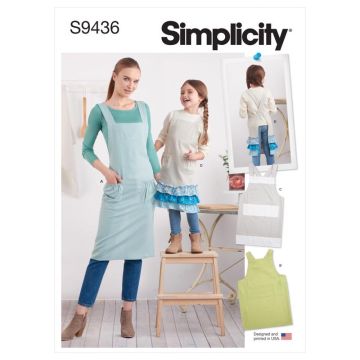 Simplicity Sewing Pattern 9436 (A) - Adults & Childrens Aprons XS-XL