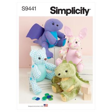 Simplicity Sewing Pattern 9441 (OS) - 13" Plushies One Size