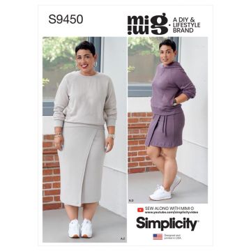 Simplicity Sewing Pattern 9450 (U5) - Misses Knit Tops & Skirts 16-24