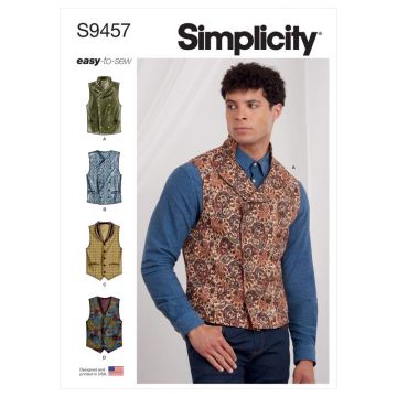 Simplicity Sewing Pattern 9457 (AA) - Mens Vests 44-52