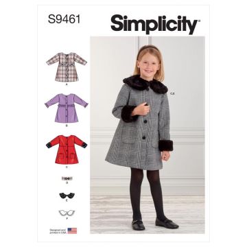 Simplicity Sewing Pattern 9461 (A) - Childrens Coat Age 3-8