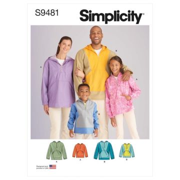Simplicity Sewing Pattern 9481 (A) - Top for Child, Teen & Adult XS-XL