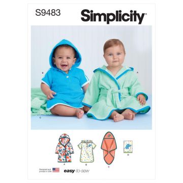 Simplicity Sewing Pattern 9483 (A) - Babies Bath Set XXS-L