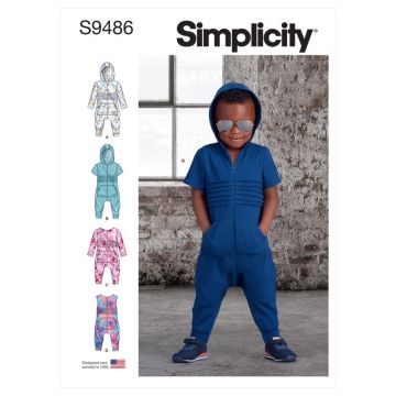 Simplicity Sewing Pattern 9486 (A) - Toddlers Knit Jumpsuit 6M-4