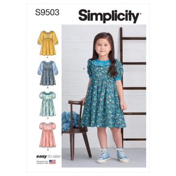 Simplicity Sewing Pattern 9503 (AA) - Childrens Dresses Age 3-8