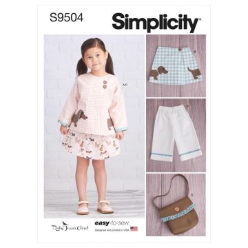 Simplicity Sewing Pattern 9504 (AA) - Child Jacket, Skirt & Pants Age 3-8