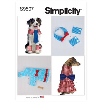 Simplicity Sewing Pattern 9507 (AA) - Pet Collars Cuffs & Dresses XS-XL