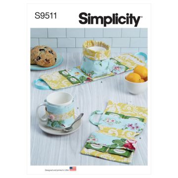 Simplicity Sewing Pattern 9511 (AA) - Mug & Tea Bag Case & Mug Cosy One Size