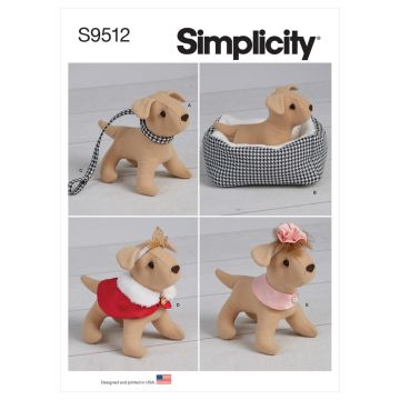 Simplicity Sewing Pattern 9512 (AA) - Soft Dog & Doll Accessories One Size