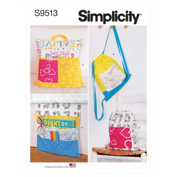 Simplicity Sewing Pattern 9513 (AA) - Backpacks, Pillow & Bed Organizer 