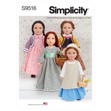 Simplicity Sewing Pattern 9516 (OS) - 18 Inch Doll Clothes One Size