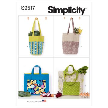 Simplicity Sewing Pattern 9517 (OS) - Shopping Bags One Size