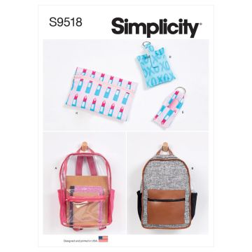 Simplicity Sewing Pattern 9518 (OS) - Backpacks & Accessories One Size