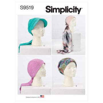 Simplicity Sewing Pattern 9519 (A) - Head Wraps & Hats XS-L