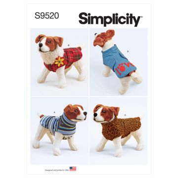 Simplicity Sewing Pattern 9520 (A) - Dog Coats XS-XL