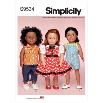 Simplicity Sewing Pattern 9534 (OS) - 18 Inch Doll Clothes One Size