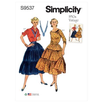 Simplicity Sewing Pattern 9537 (H5) - Misses Blouses & Skirt 6-14