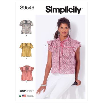 Simplicity Sewing Pattern 9546 (A) - Misses Tops 4-16