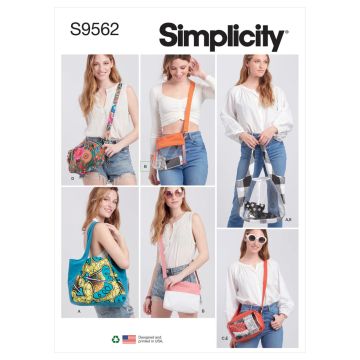 Simplicity Sewing Pattern 9562 (OS) - Tote Bags & Pouch One Size
