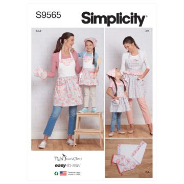 Simplicity Sewing Pattern 9565 (A) - Child & Misses Apron & Accessories S-L