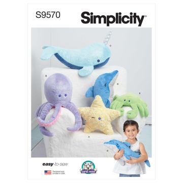 Simplicity Sewing Pattern 9569 (A) - Plush Sea Creatures One Size