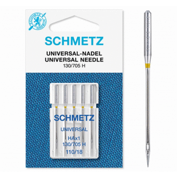 Schmetz Sewing Machine Needles: Universal  110(18) x 5pcs