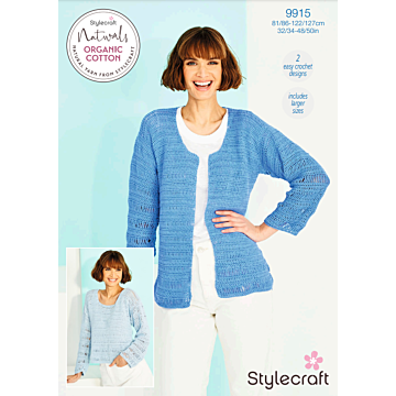 Stylecraft Naturals Organic Cotton DK Crochet TShirt  Pattern Download 9915 